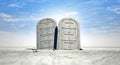 Ten Commandments Standing In The Desert Royalty Free Stock Photo