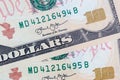 Ten dollars bills close up consecutive serial numbers Royalty Free Stock Photo