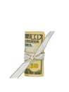 Ten Dollars in Cash Rolled with a Ribbon Royalty Free Stock Photo