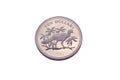 Ten dollars silver coin from Belize Royalty Free Stock Photo