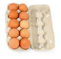 Ten eggs in a box Royalty Free Stock Photo