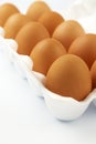 Ten eggs in white package Royalty Free Stock Photo