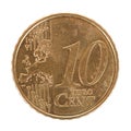 Ten euro cent coin Royalty Free Stock Photo