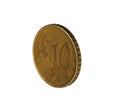 Ten euro cent coin on white Royalty Free Stock Photo