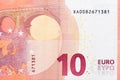 Ten euro - macro fragment banknote.