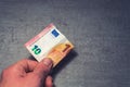 Ten euros in hand Royalty Free Stock Photo