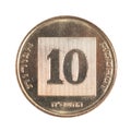 Ten Israeli New Sheqel Cents Royalty Free Stock Photo