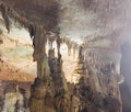 Stalagtites and stalagmites of Rickwood Caverns