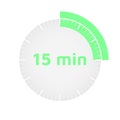 Ten-minute timer. Vector illustration. Isolated.