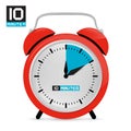 Ten 10 Minutes Red Alarm Clock Royalty Free Stock Photo
