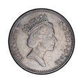 Ten pence english coin