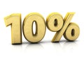 Ten percent gold Royalty Free Stock Photo