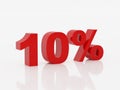Ten percent of red color Royalty Free Stock Photo