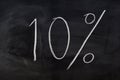 Ten percent written on a blackboard