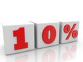 Ten percents on white cubes Royalty Free Stock Photo