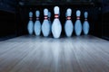 Ten pin bowling alley background Royalty Free Stock Photo