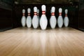 Ten pin bowling alley background Royalty Free Stock Photo