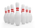 Ten pin bowling skittles Royalty Free Stock Photo