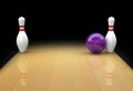 Ten pin bowling spare as Snake Eyes or Bed Posts Royalty Free Stock Photo