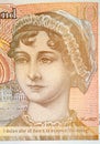 Ten Pound Note With Portrait of Jane Austen and quotation