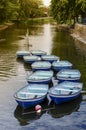 Ten Rowing Boats On Peaceful Canal