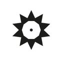 Ten sides pointed star logo black sun template dot triangles