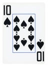 Ten of Spades playing card - isolated on white Royalty Free Stock Photo