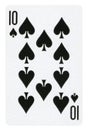 Ten of Spades playing card - isolated on white Royalty Free Stock Photo