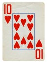 Ten of Spades Vintage playing card - isolated on white Royalty Free Stock Photo