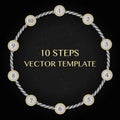 Ten steps cycle infographic. Concept design template, round timeline vector chart Royalty Free Stock Photo