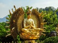 Ten Thousand Buddhas Monastery, golden sculpture of Thousand-Armed Avalokiteshvara, Bodhisattva of Compassion