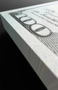 Close-up Abstract Ten Thousand Dollar Stack of One Hundred Dollar Bills Royalty Free Stock Photo