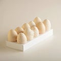Ten turkey eggs with white plastic box. Royalty Free Stock Photo