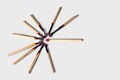 Ten wooden matches in a circle Royalty Free Stock Photo