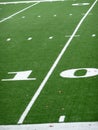 Ten Yard Line On Football Field Royalty Free Stock Photo