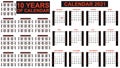 2021-2030 ten years of calendar