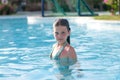 Ten years girl in pool