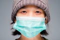 Child Wearing Surgical Face Mask Royalty Free Stock Photo