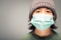 Girl wearing surgical face mask Royalty Free Stock Photo