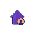 tenant, house resident vector icon on white