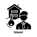 tenant icon, black vector sign with editable strokes, concept illustration