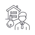 Tenant icon, linear isolated illustration, thin line vector, web design sign, outline concept symbol with editable