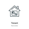 Tenant outline vector icon. Thin line black tenant icon, flat vector simple element illustration from editable real estate concept