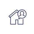 tenant, resident line icon with a house