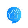 tenant, resident line icon with a house