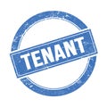 TENANT text on blue grungy round stamp