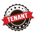 TENANT text on red brown ribbon stamp