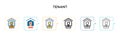 Tenant vector icon in 6 different modern styles. Black, two colored tenant icons designed in filled, outline, line and stroke Royalty Free Stock Photo