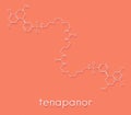 Tenapanor drug molecule. Skeletal formula.