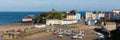 Tenby town Pembrokeshire Wales uk in summer with tourists and visitors and blue sky